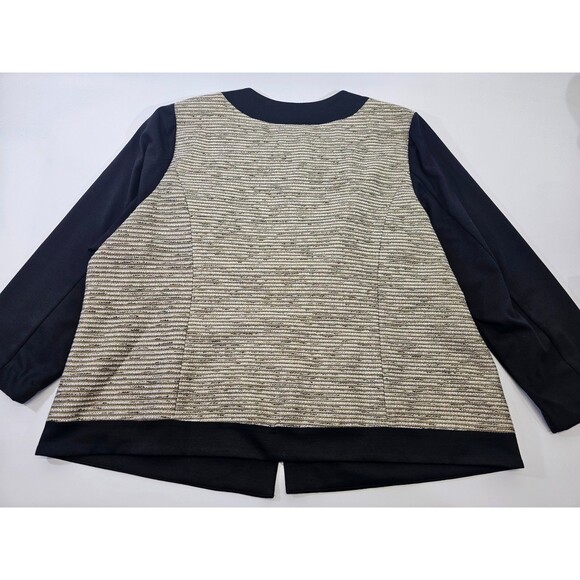 ALK Women's 2X CJ Banks Black Gold Shimmer Open Front Blazer Jacket Suit Coat - Picture 4 of 7